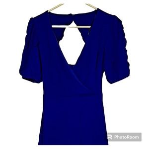 Junior Electric Blue Puff Sleeve Junior 3 Dress NWT